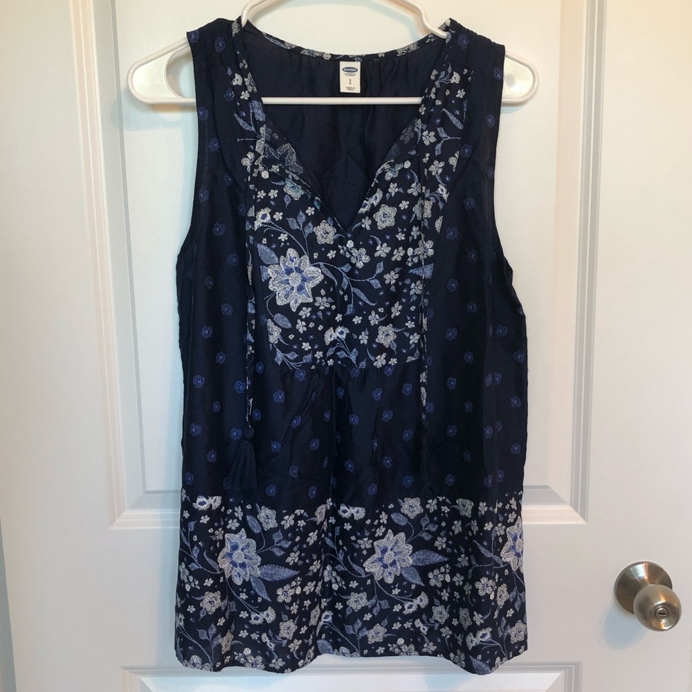 Old Navy Floral Tank with Tassels